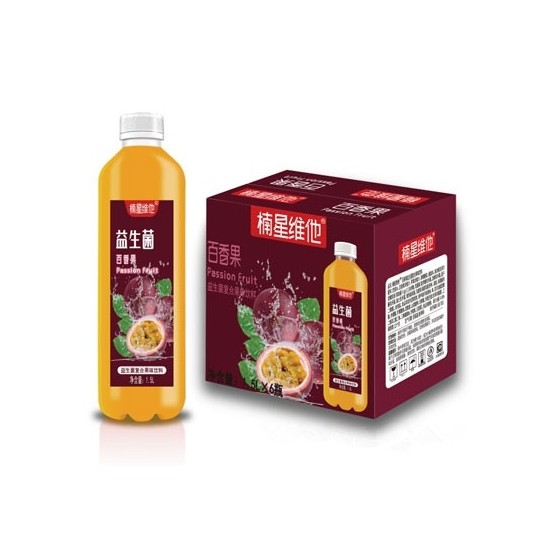 楠星维他百香果益生菌复合果汁饮料1.5LX6