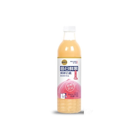 鲜点子每日鲜果鲜榨白桃复合果汁饮品1.25L