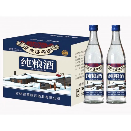 东北这嘎达纯粮酒 浓香型白酒【42° 500ml×12】